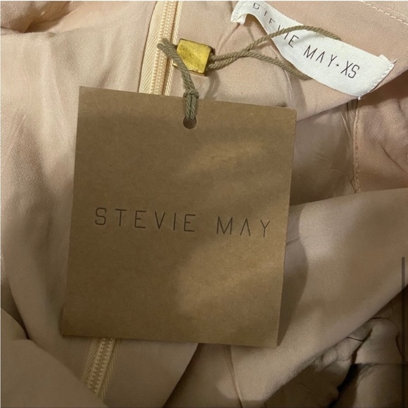 NWT Stevie May XS Blush Pink Rosy Posy Apron Dress Boho Ruffle Tiered - Picture 5 of 6